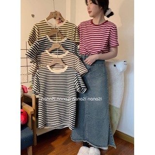 Áo pull ngắn tay kẻ cổ viền Nana21 Nanastore21