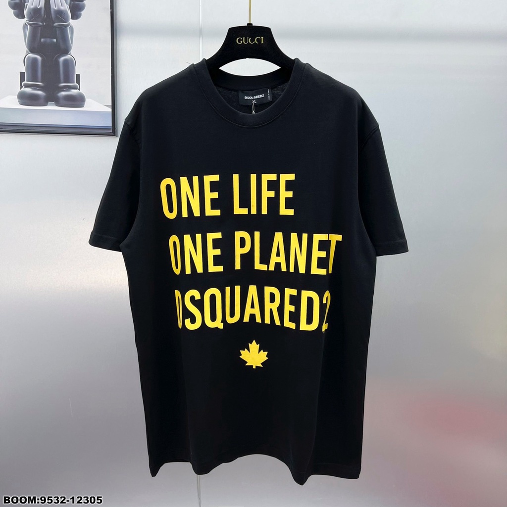 Áo Phông Nam Đen Trơn In Chữ DSQ Vải Mềm Mịn - Áo Thun Nam DSQ Chữ Màu Cao Cấp