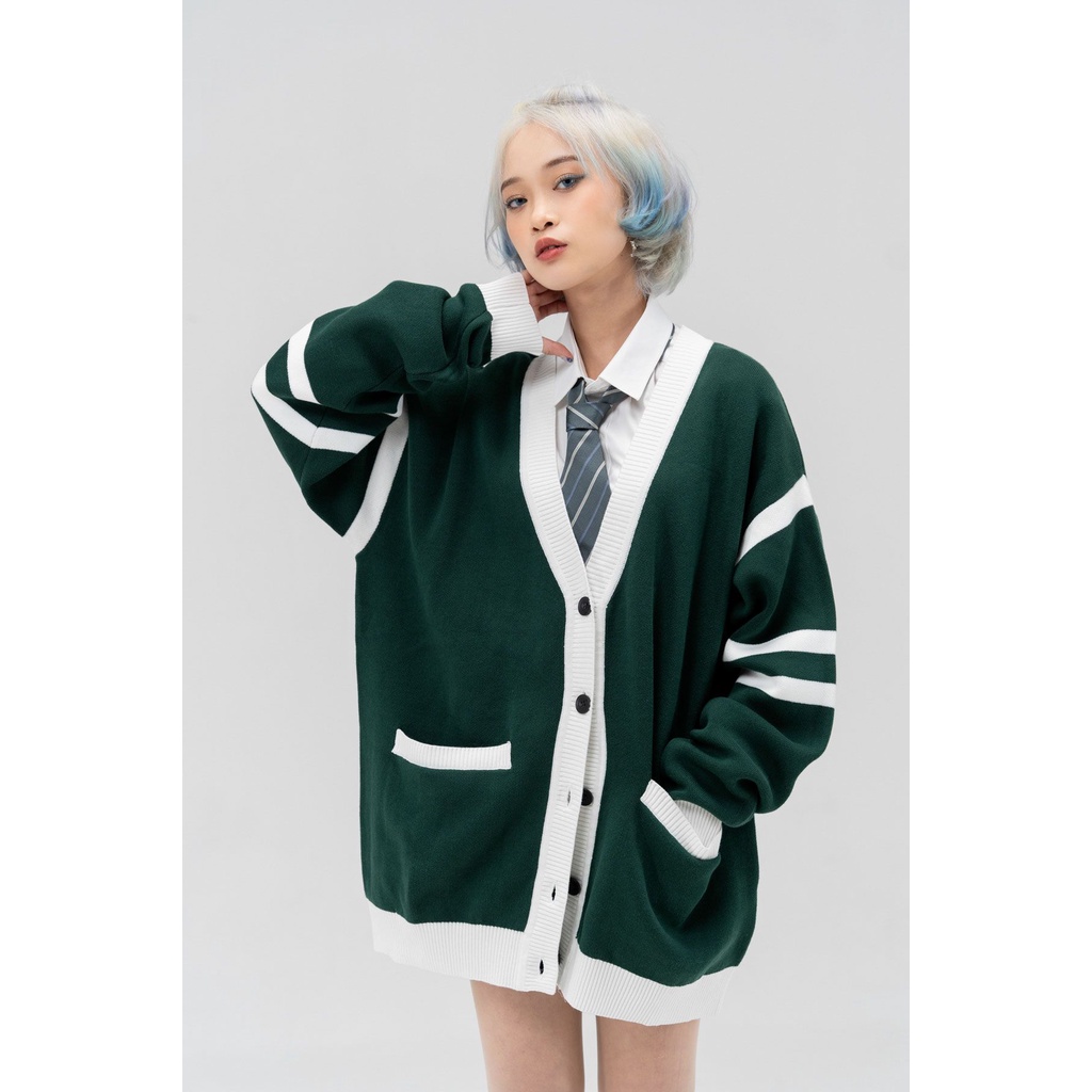 Áo Khoác BOO Cardigan Chất Len Phối Line Essentials Winter