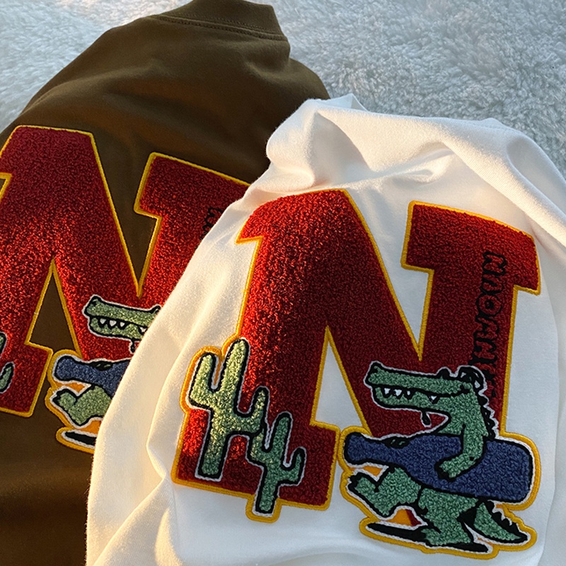 Áo Thun Tay Ngắn Cổ Tròn Dáng Rộng Thêu Chữ Thời Trang Mùa Hè Xinh Xắn Cho Nữ