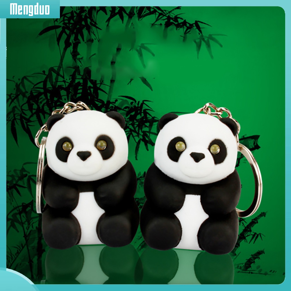 Móc Khóa Hình Gấu Trúc Có Đèn LED Dễ Thương