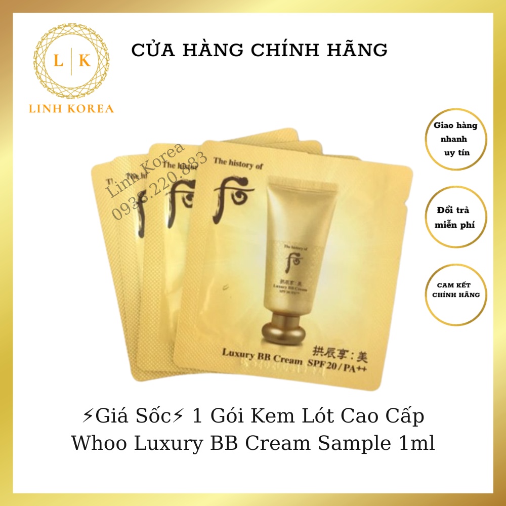 Gói Kem Lót Cao Cấp Whoo Luxury BB Cream Sample 1ml_LINH KOREA