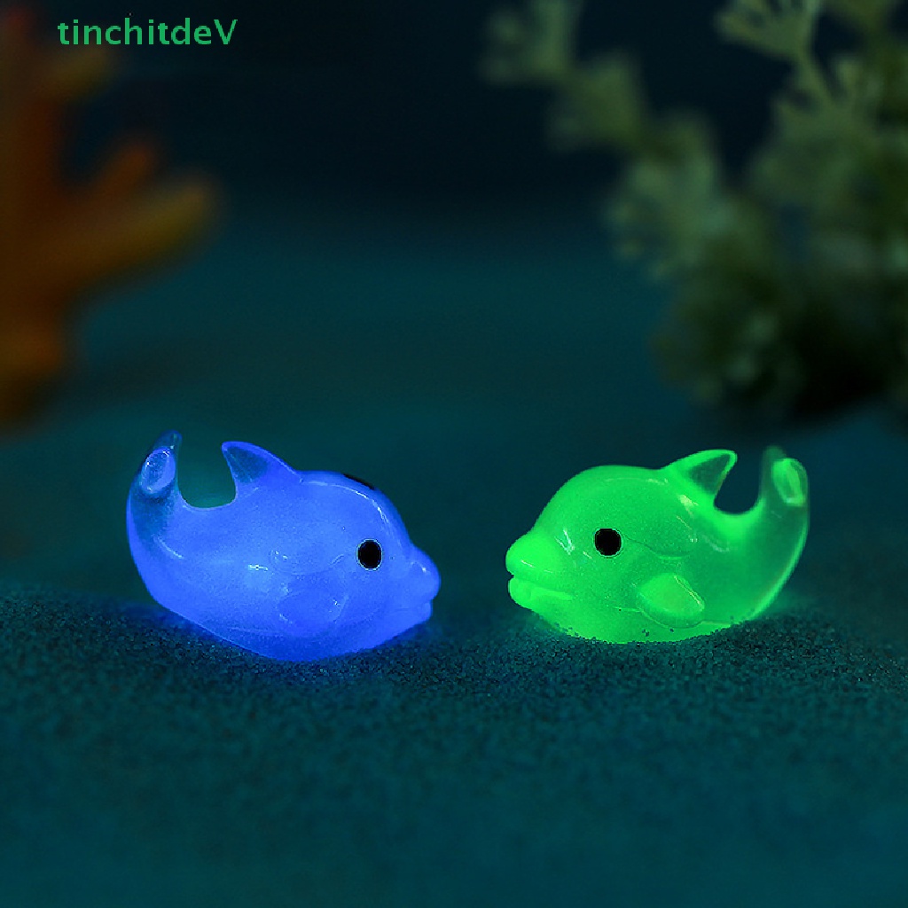 [TinchitdeV] Tượng Cá Heo Nhỏ Bằng Nhựa Phát Quang Dễ Thương Trang Trí Tiểu Cảnh / Sân Vườn DIY