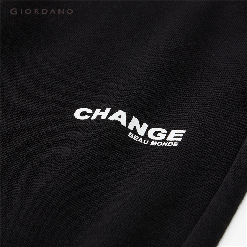 GIORDANO MEN Letter print elastic waist joggers 13113802