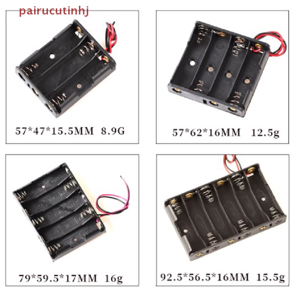 Hộp Đựng Đồ Bằng Nhựa Kích Thước Tiêu Chuẩn AA / 18650 Màu Đen Kèm Dây Dẫn 3V