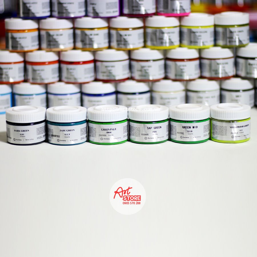 Màu Bột, Màu Gouache Paint Sunway 100ml - Hoạ Cụ Artstore