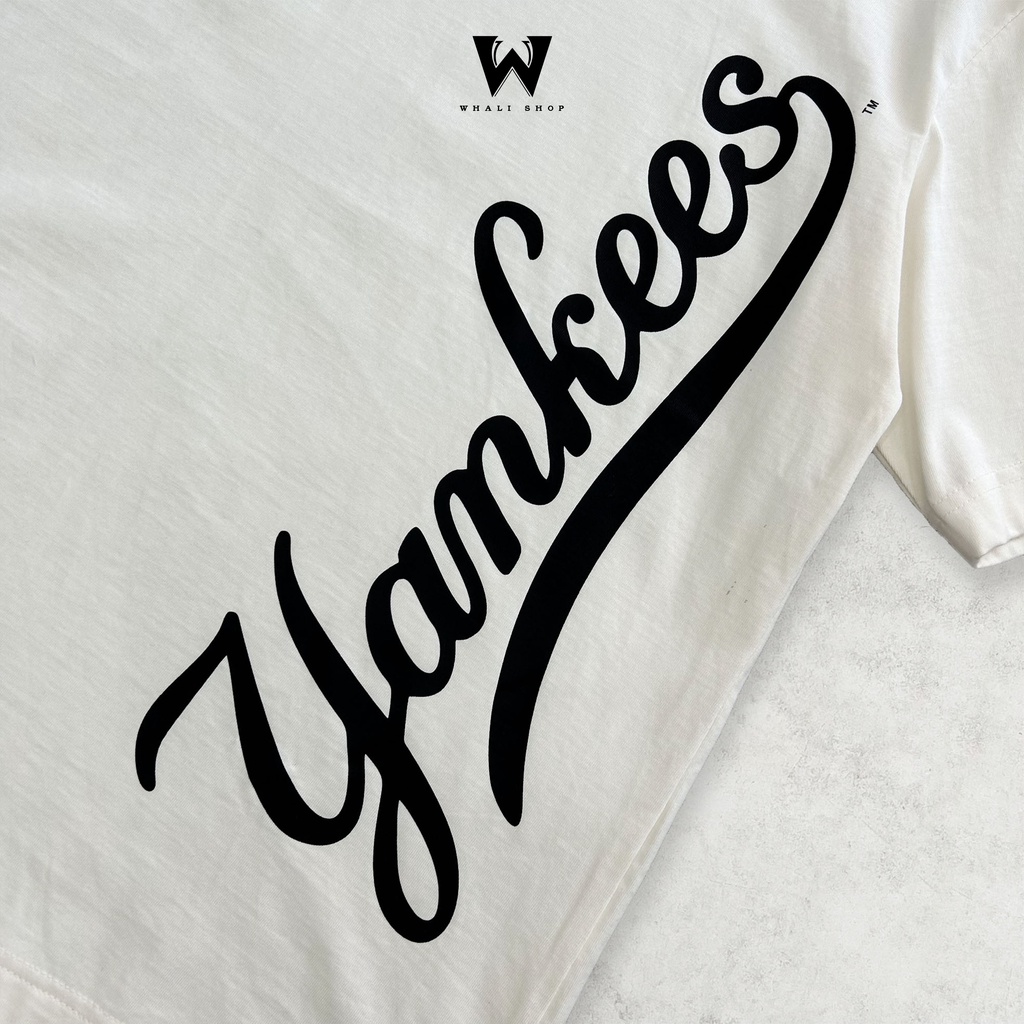 Áo Thun MLB Yankees Chữ Dọc Unisex Nam Nữ