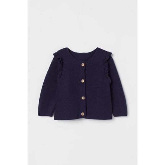 Áo len carigan xanh than khuy to