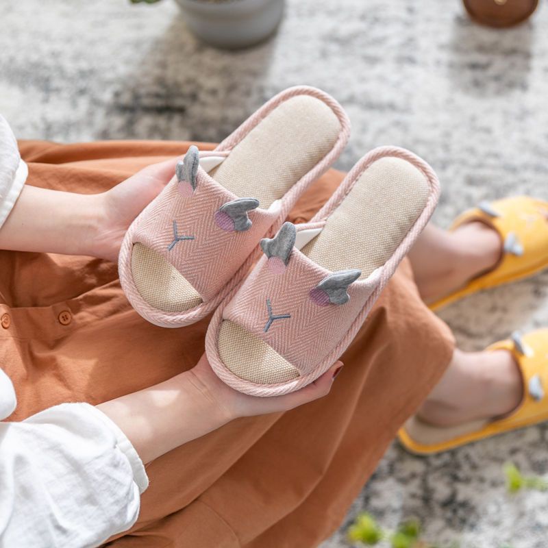 Dép Cotton Lanh Đi Trong Nhà Đế Dày Chống Trượt Thời Trang Thu Đông Cho Cặp Đôi
