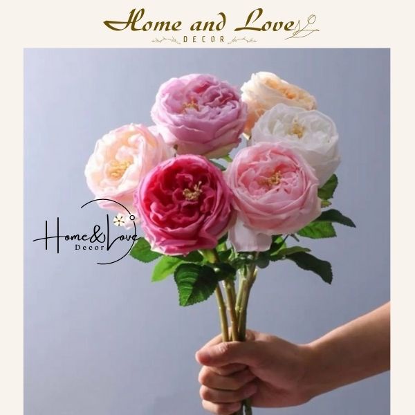 Hoa Hồng Giả Cao Cấp⚡Size Đại⚡ David Austin Rose - Lụa Mềm Phủ Dưỡng Ẩm 🌹 Hoa giả decor Sang Trọng, trang trí nhà cửa