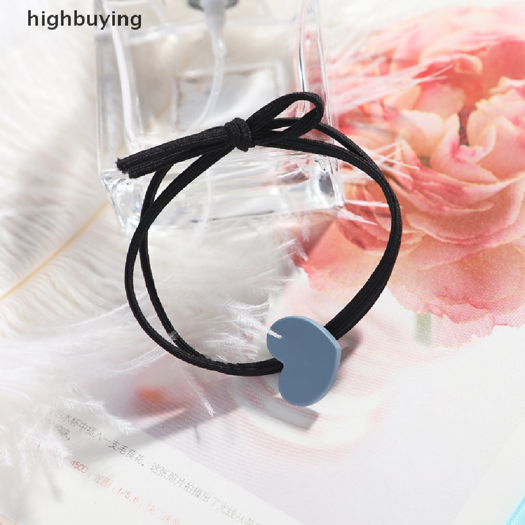 Dây Buộc Tóc Cao Su Co Giãn Hình Nơ Trái Tim Phong Cách Hàn Quốc Cho Nữ