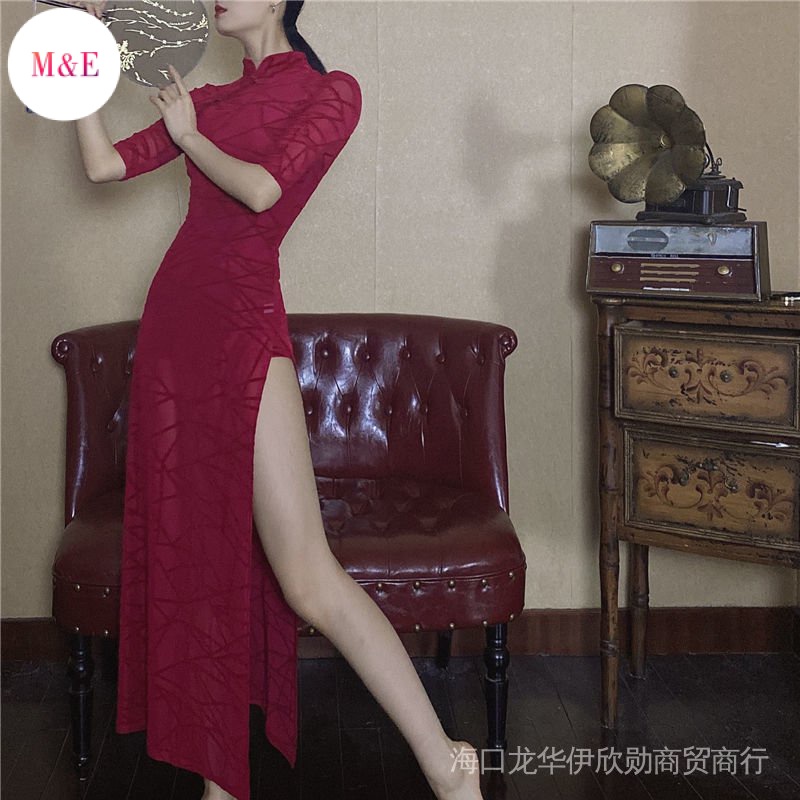 Đầm Sườn Xám Cách Tân Cổ Đứng Dáng Ôm In Hoa Thời Trang Cao Cấp Cho Nữ