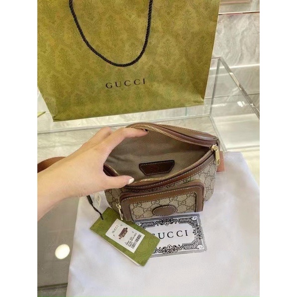 Túi mề gà W366-22 đeo chéo BUMBAG GG LOGO CHẤT DA TOGO, DA THẬT SIZE MINI : 22 CM FULLBOX