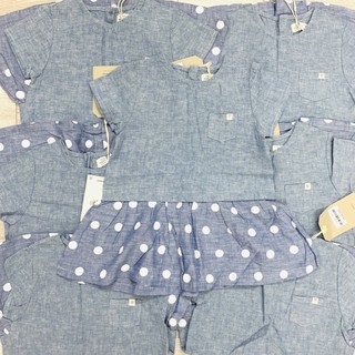 Áo váy zara xanh chấm bi