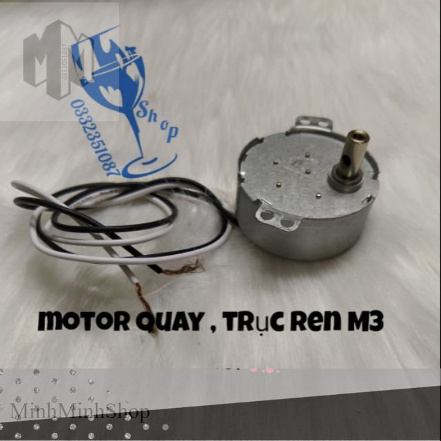 Motor quay chậm- tuốc năng có ren M3 lắp trong đèn hào quang
