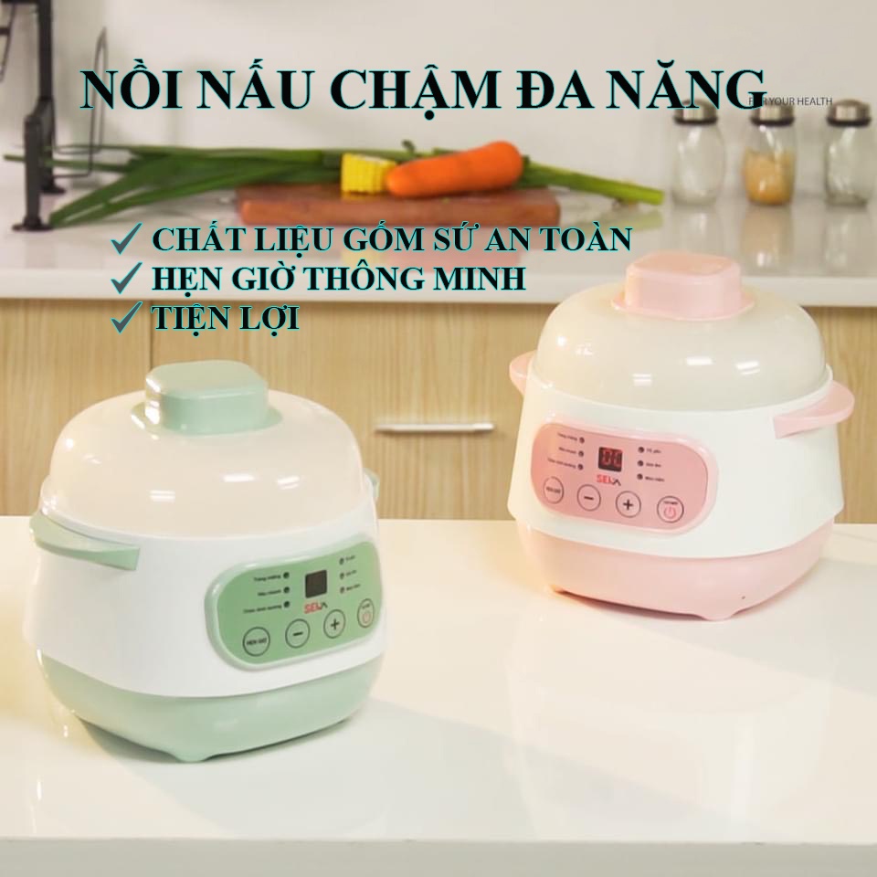 Nồi Nấu Cháo Chậm , Nồi Chưng Yến Cách Thủy Có Kèm Xửng Hấp Hẹn Giờ Nấu Thông Minh vt161