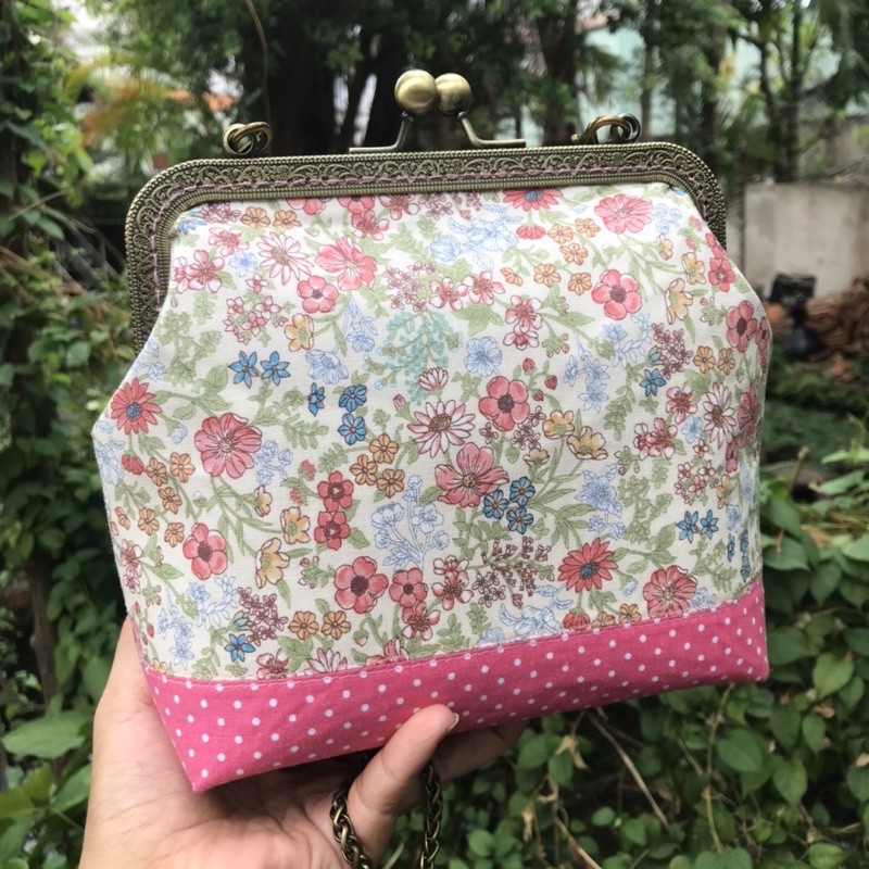 Khung túi ví kim loại dáng vuông phong cách retro, khung túi ví handmade, tặng kèm rập