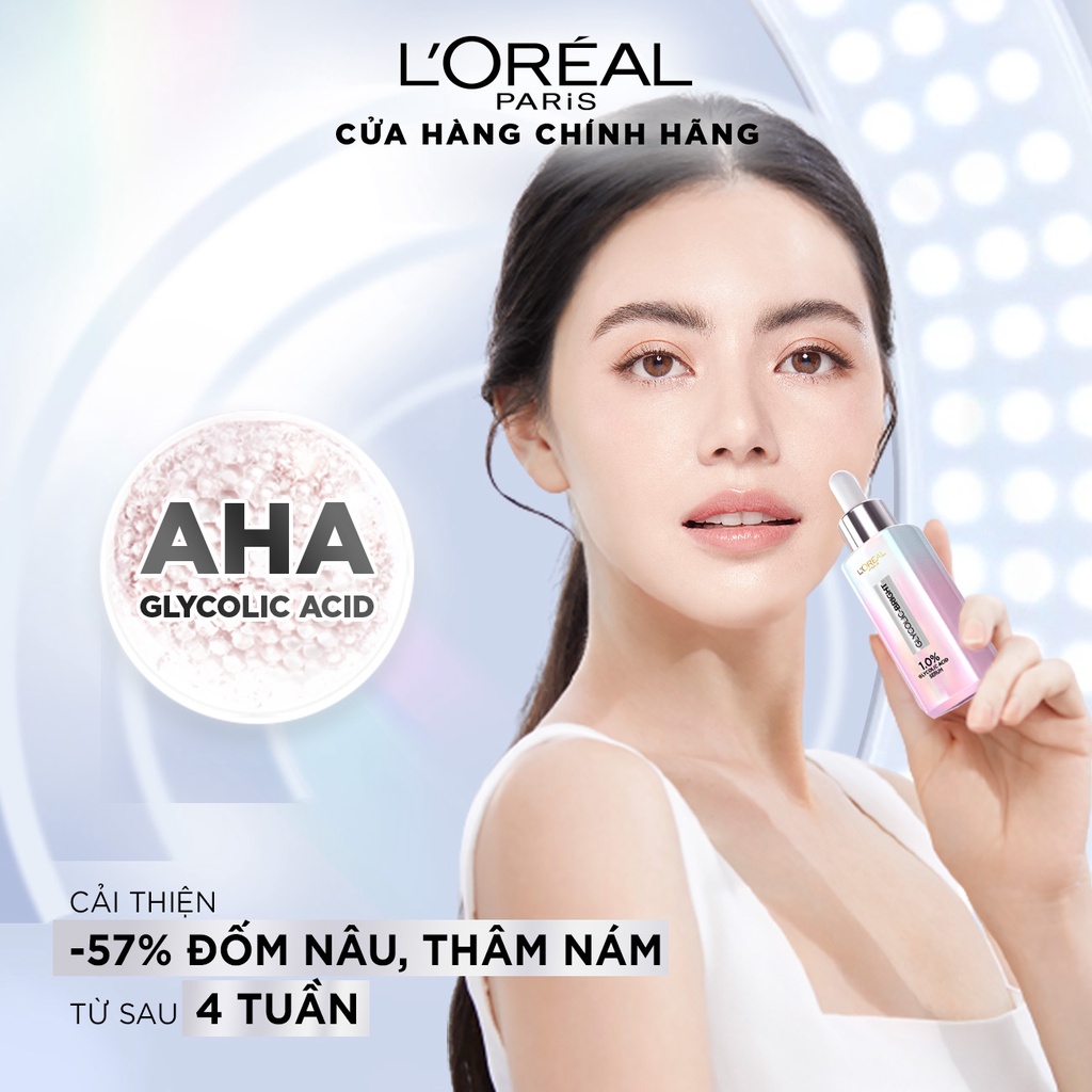 Serum dưỡng sáng mờ thâm nám L'Oreal Paris Glycolic Bright 1.0% Glycolic Acid (AHA) 30ml