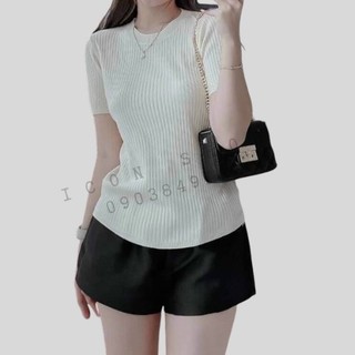 Áo Kiểu Croptop Tay Ngắn Cổ Lọ, Dáng Ôm, Cổ Cao 2  Phân Sang Chảnh, Chất Gân Mịn Mát Co Giản Ảnh Thật