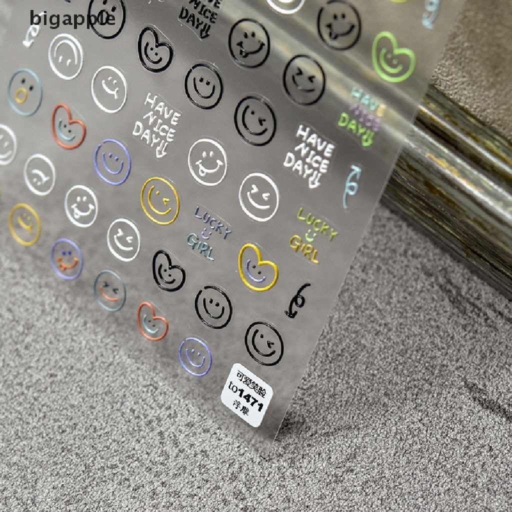 Miếng Dán Trang Trí Móng Tay 5d DIY Hình Trái Tim Gấu Dễ Thương