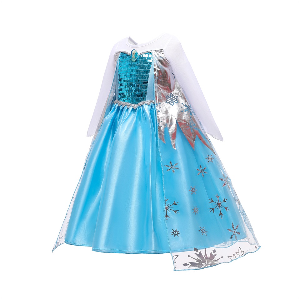 Đầm Hóa Trang Công Chúa Elsa Anna Phối Lưới Xinh Xắn Cho Bé Gái