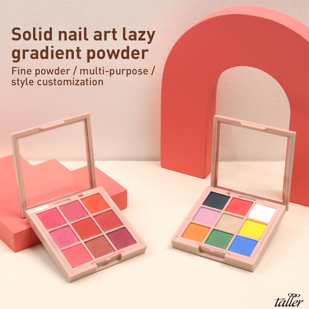 ✧Ready Stcok Hanbi/Vinimay Bột Gradient Nghệ Thuật Làm Móng 9 Màu Bột Gương Thuật Màu Trơn Bột Vỏ Kim Sa Lấp Nh Dễ Tán Màu Lâu Dài Bột Làm Móng Cao Hơn