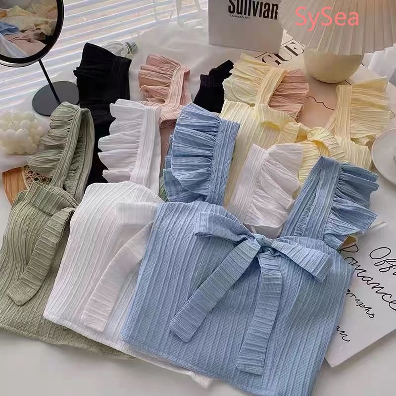 Áo Hai Dây Phối Nơ Phong Cách Pháp Cho Nữ