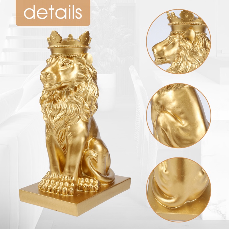 Tượng Sư Tử Bằng Nhựa Resin Dùng Trang Trí Nhà Cửa / Văn Phòng