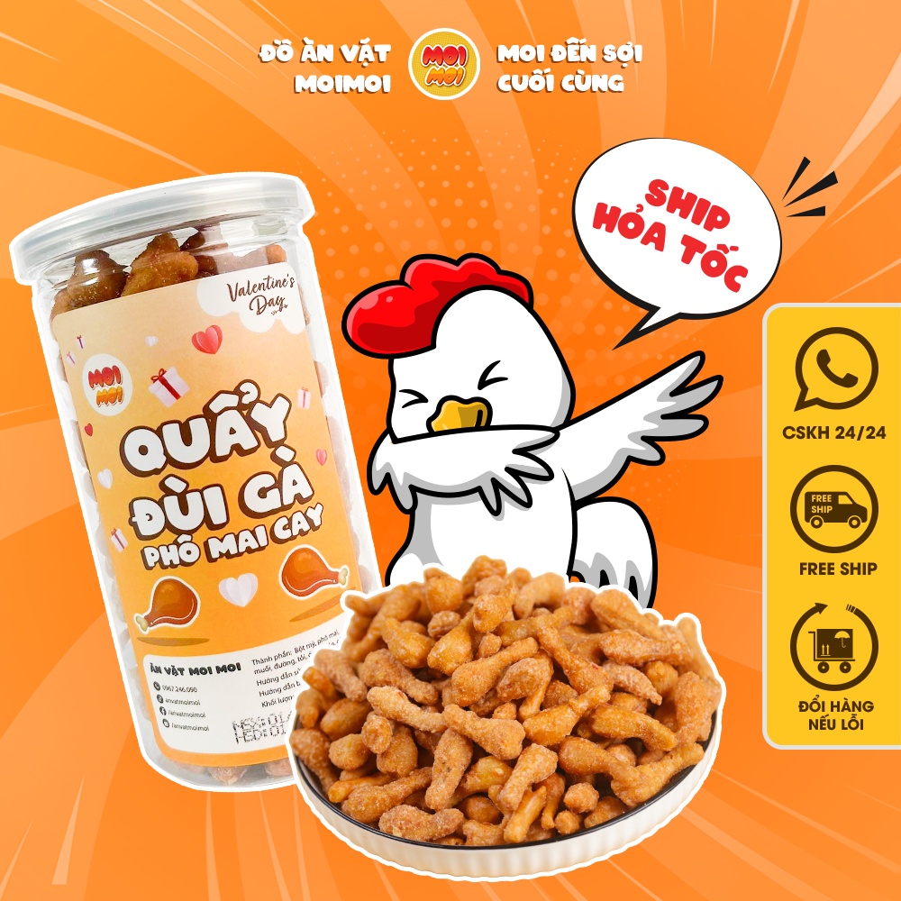 Quẩy Đùi Gà Sấy Phô Mai Cay 300g - Đồ ăn vặt MoiMoi