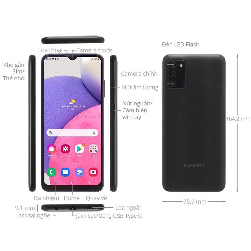 Điện thoại Samsung Galaxy A03s bản 4G/64GB bảo hành 12 tháng, hàng chính hãng lỗi 1 đổi 1