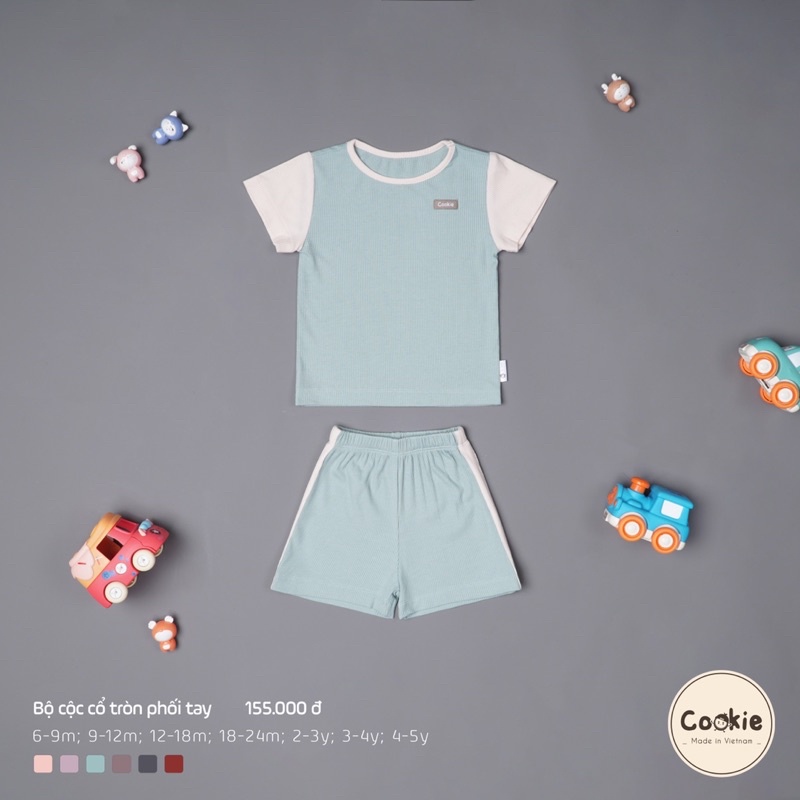 COOKIE -Bộ cộc cổ tròn phối tay cho bé yêu