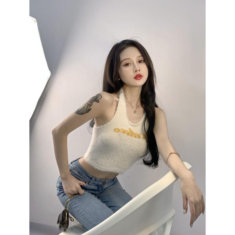 COZOK Áo Không Tay In Chữ Thời Trang Quyến Rũ Cho Nữ