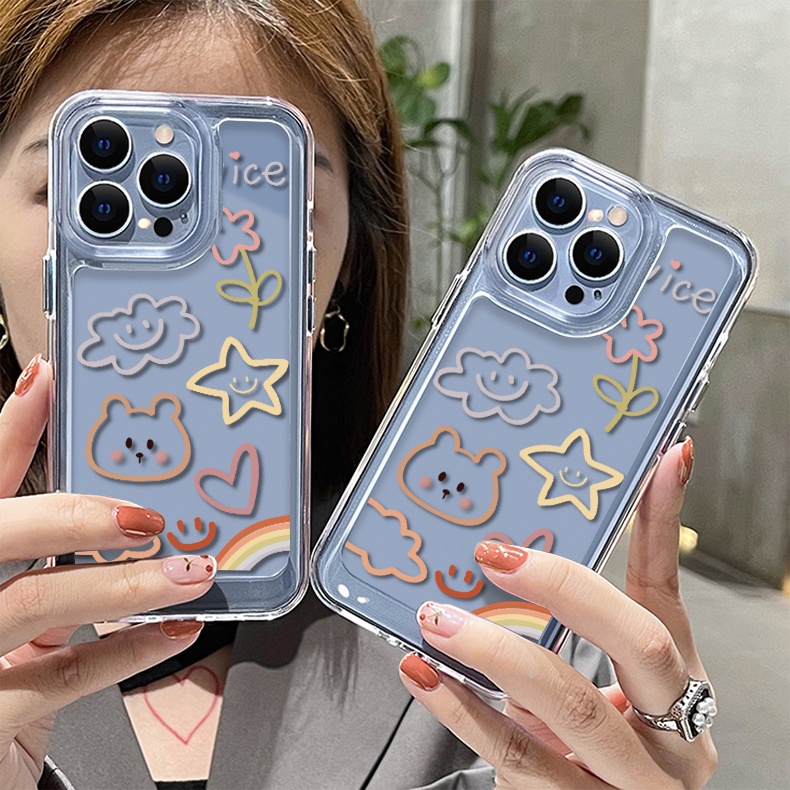 Ốp Điện Thoại DecoPhone Acrylic tpu acrylic Hình Đám Mây Tím Hồng Cho iphone 6 6s 7 8 plus x xs max se 11 12 13 14 15 pro max plus