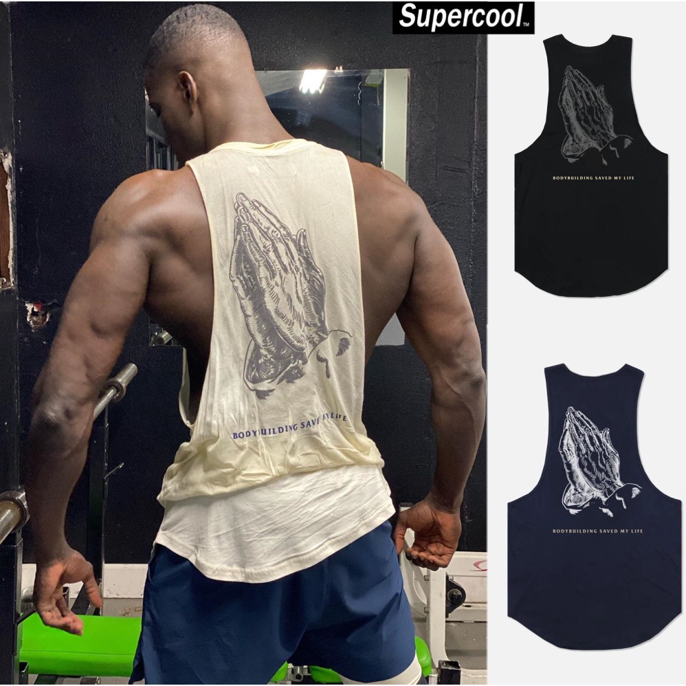 #SupercooL# Áo Thun Ba Lỗ Thể Thao Nam Big Size Áo Sát Nách Tập Gym Oversize Tank Top Form Rộng Cổ Tròn Côtton Cao Cấp Phong Cách âu Mỹ Vải Thoáng Thấm Hút Mồ Hôi Tốt Thương Hiệu Streetwear In Chạy Bộ Chuyên Thể Dục Bóng Rổ Bóng Đá Cầu Lông