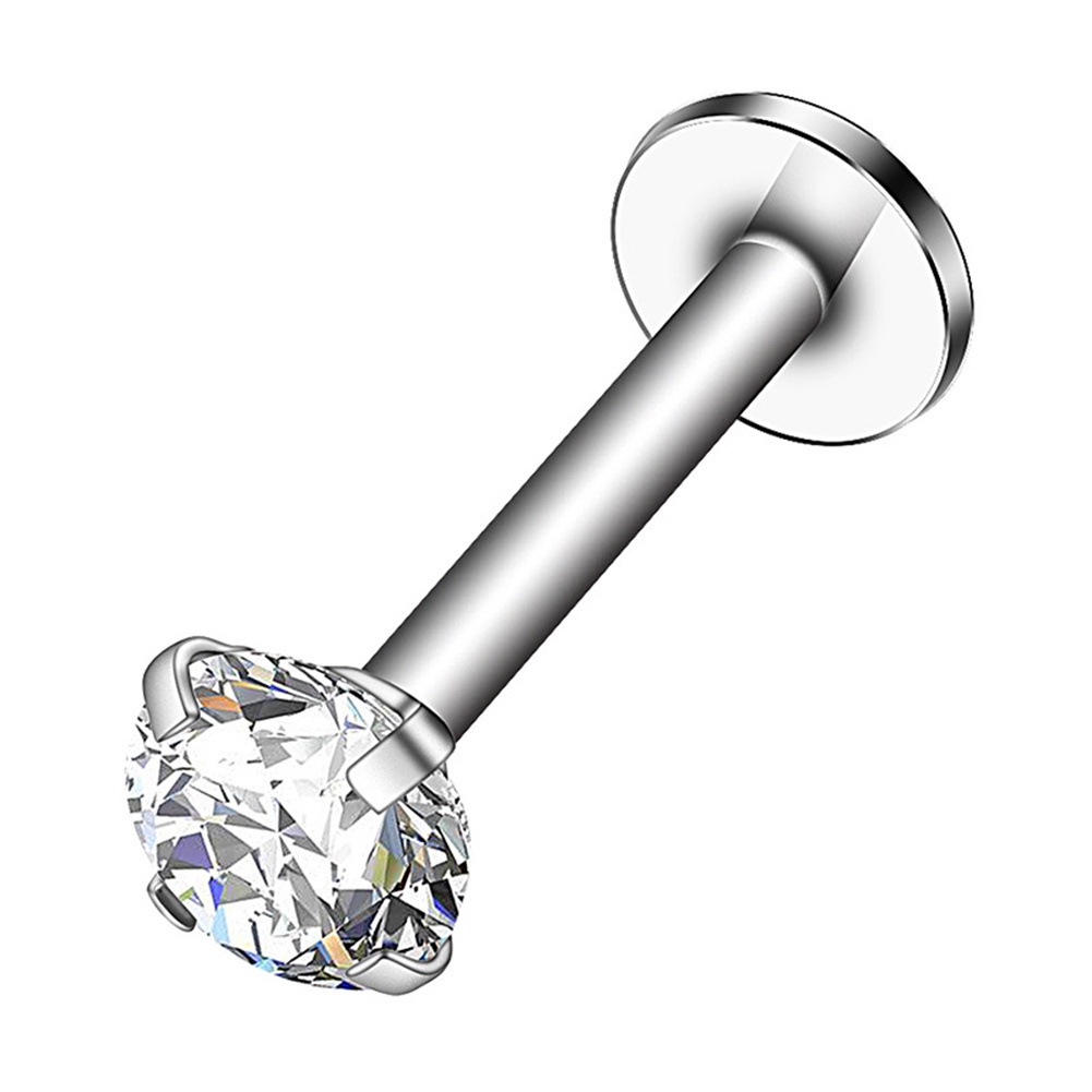 1 Khuyên Xỏ Sụn Tai 16G Bằng Thép Không Gỉ Đính Đá zircon