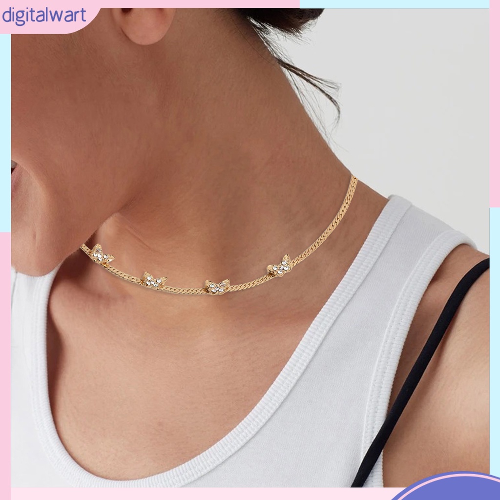 [DIWA] Vòng Cổ Choker Mở Rộng Dát Đá Giả Kim Cương Màu Trơn Trang Sức Cô Dâu