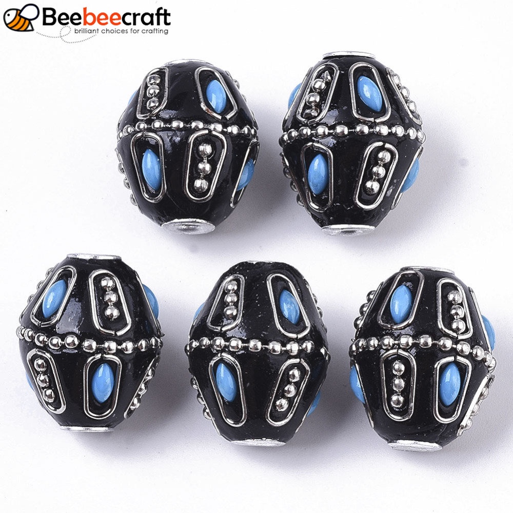 Set 5-10 Hạt Bạch Kim Hình Oval 22.5x17mm: 3.2mm