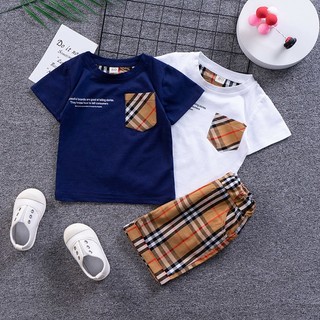 Bộ đồ bé trai quần áo bé trai 0-5 tuổi Quần short áo thun ngắn tay cho trẻ em Bộ 2 món