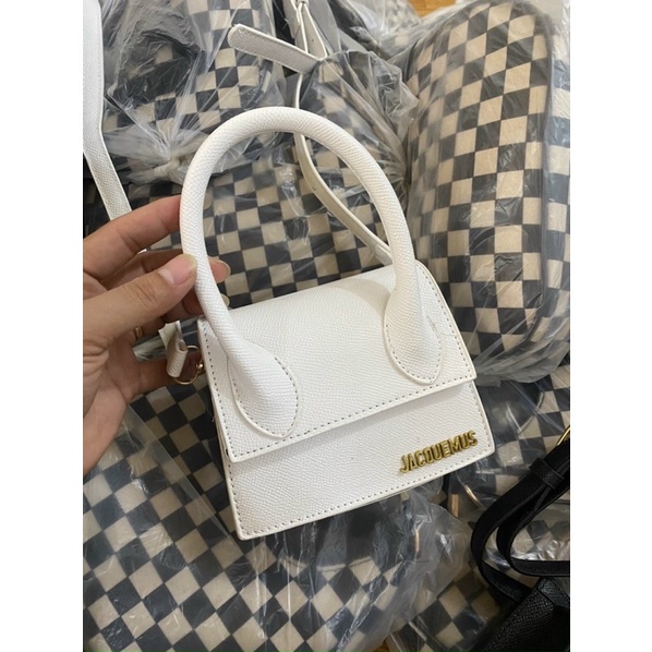 Túi xách nữ đeo chéo mini chữ Jac nổi size 15 da sần đẹp không để vừa điện thoại h94