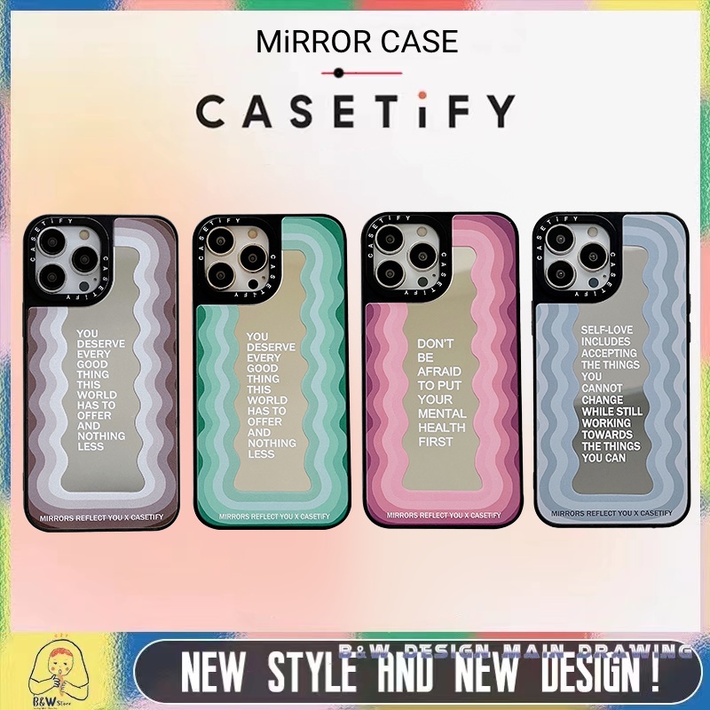 Ốp Điện Thoại Acrylic Chống Sốc Tráng Gương Họa Tiết Sóng Biển Cho iPhone14 / 13 / 12 / Pro / Max 11 Pro Max X XS XR