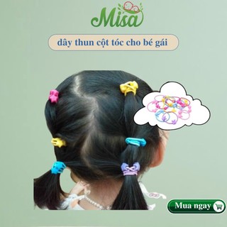Set 5 dây cột tóc co giãn nhiều màu sắc xinh xắn đáng yêu cho bé gái,dây thun cột tóc cho bé gái điệu đà,dễ thương