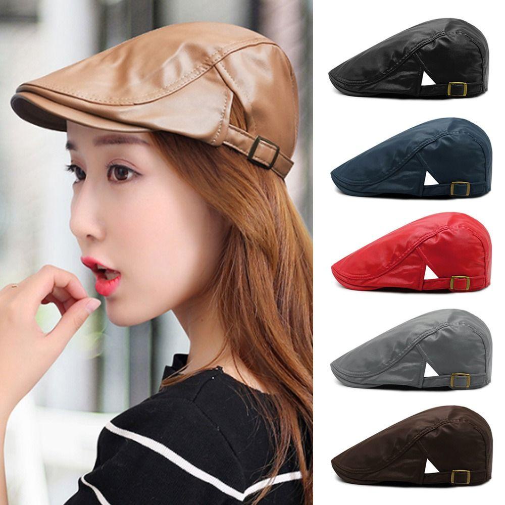 PINEVN Mũ Beret Da PU Thiết Kế Thanh Lịch