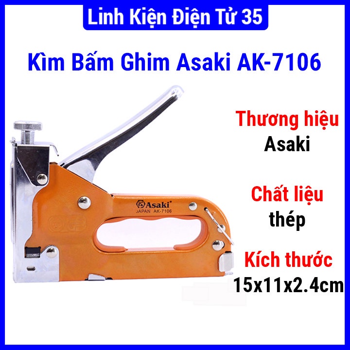 Kìm bấm ghim Asaki AK-7106, thiết kế tay cầm vừa vặn với tay thoải mái khi sử dụng