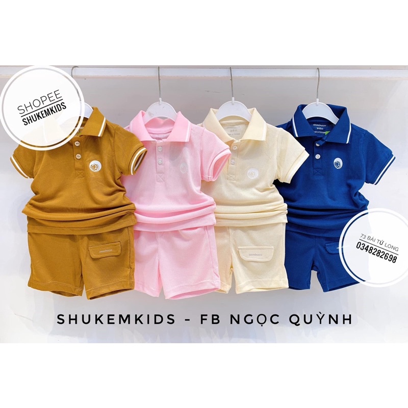Bộ Cộc Polo Sợi Tre Siêu Mềm Mát Cho Bé 6m-4y