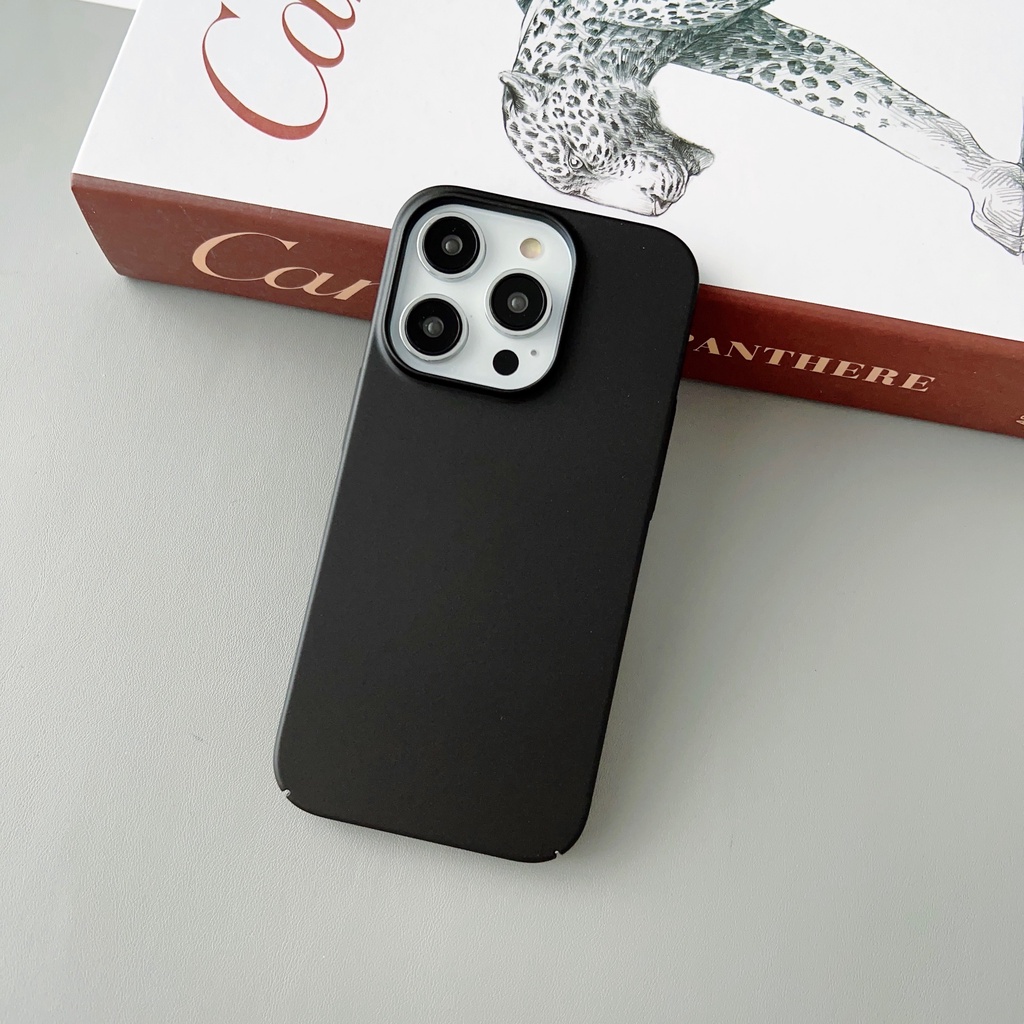 Ốp Điện Thoại PC Cứng Viền TPU Dẻo Màu Trơn Thời Trang Chống Sốc / Rơi Cho iPhone 14 13 12 11 Pro Max