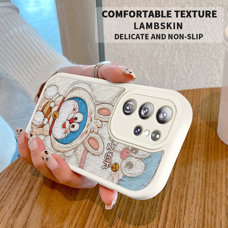 Ốp Điện Thoại Da PU Silicon Mềm Chống Sốc Hình Doraemon Cho Samsung Galaxy S22 Ultra 5G