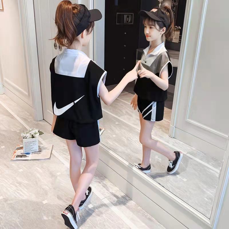 Bộ Đồ Thể Thao Hai Mảnh Phong Cách Thời Trang Mùa Hè Mới 2023 Cho Bé Gái 3-14 Tuổi