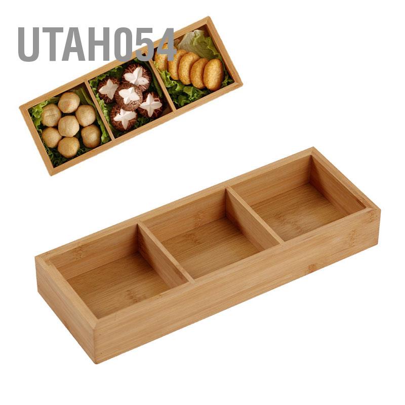 [Hàng Sẵn] Khay Gỗ Chia Nhiều Ngăn Phục Vụ Cho Nhà Hàng Lẩu Đĩa Sushi【Utah054】