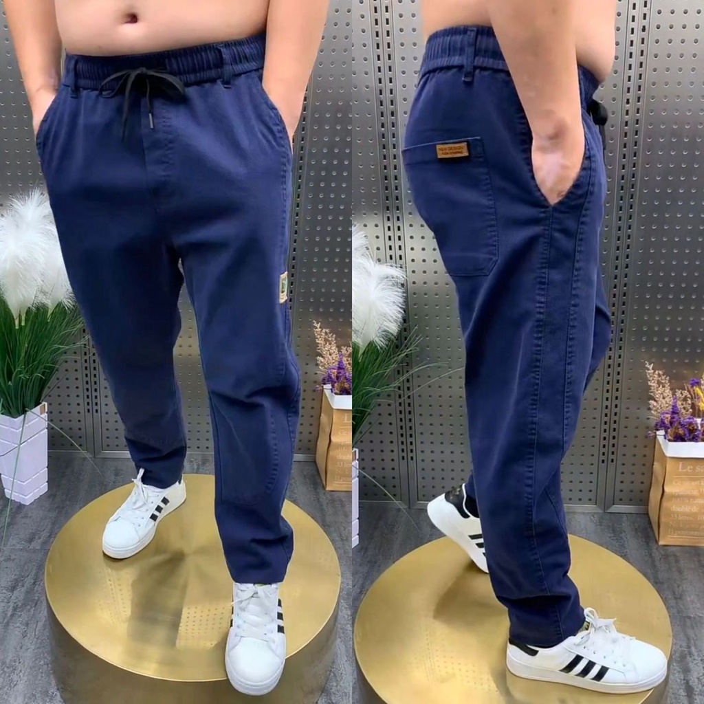 Quần Jean Dài Dáng Ôm Phối Túi Plus Size M-8XL Phong Cách Hàn Quốc Cá Tính Cho Nam