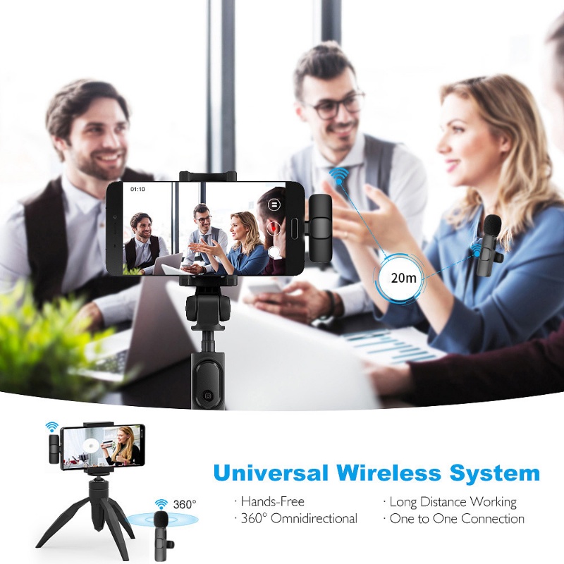 Micro Lavalier Không Dây Mini Chống Ồn Cho Điện Thoại / Máy Tính Bảng iPhone iPad Samsung